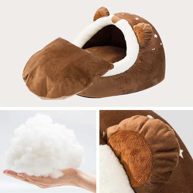 Foldable Pet House & Bed – Cozy Kennel for Small Dogs & Cats