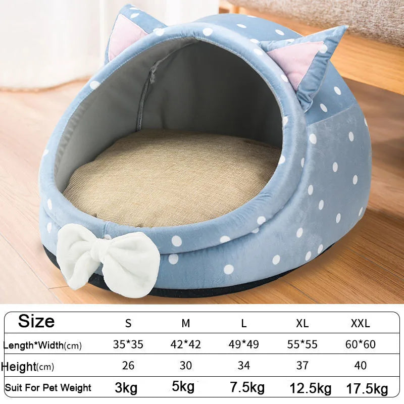 Foldable Pet House & Bed – Cozy Kennel for Small Dogs & Cats