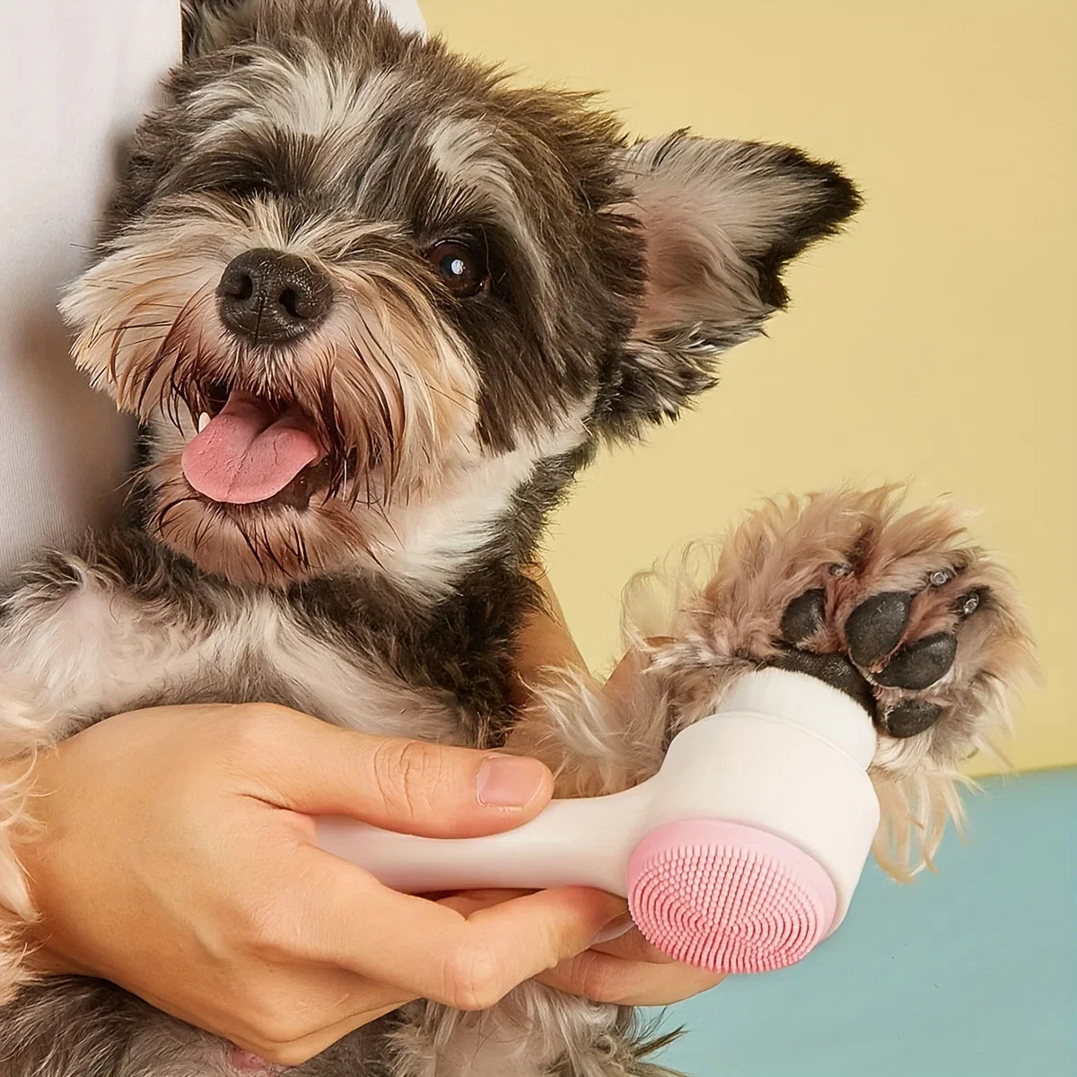 2-in-1 Silicone Pet Paw Cleaner & Grooming Brush – Healthy Coats, Clean Paws