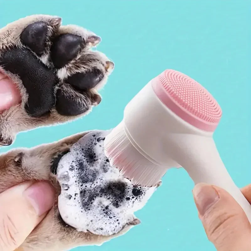 2-in-1 Silicone Pet Paw Cleaner & Grooming Brush – Healthy Coats, Clean Paws