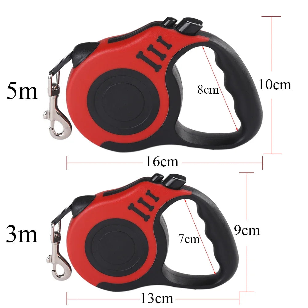 Retractable Pet Leash – Tangle-Free, Durable Nylon, 3M/5M for Small Dogs & Cats